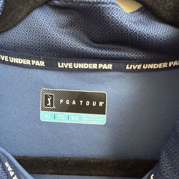 PGA Tour Men's Long-Sleeve 1/4-Zip Shirt Blue Polyester Size XL - Picture 4 of 4